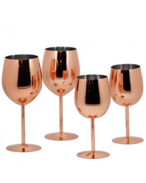 Stainless Rose Gold Steel Wine Glass