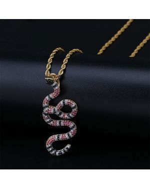 Iced Out Coral Snake Pendant
