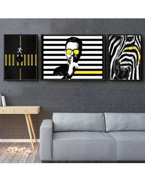 Zebra Canvas Art - Black/White