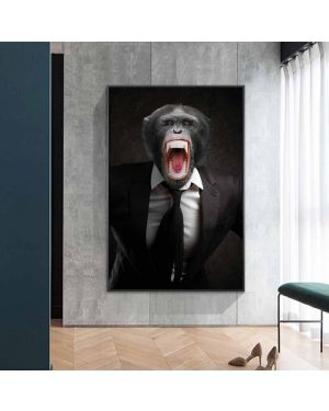 Angry Monkey in a Suit Art Poster