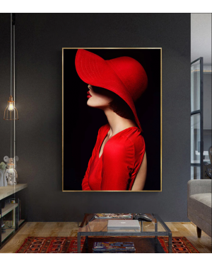 Black/Red Dressed Women Canvas Poster