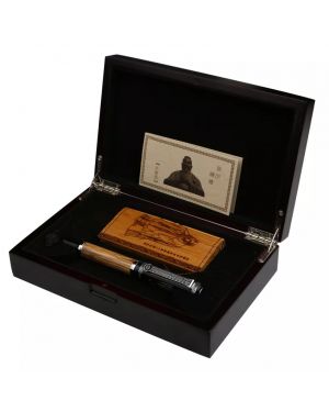 Classic Metal & Bamboo Fountain Pen with Original Gift Box