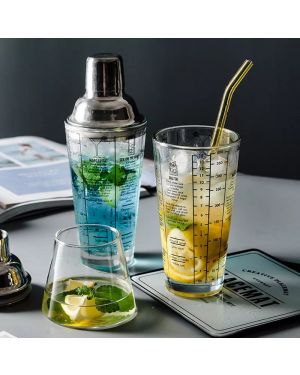Glass Transparent Scale Cocktail Shaker