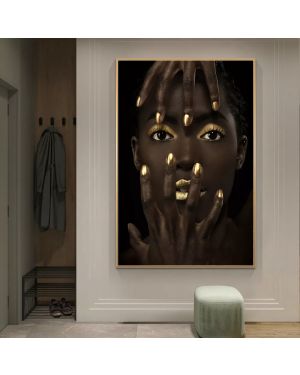 Gold&Black Woman Canvas Painting