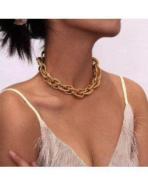 Golden Metal Choker Necklace