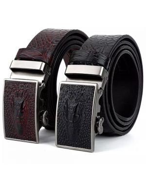 Luxury Crocodile Pattern Leather Belt