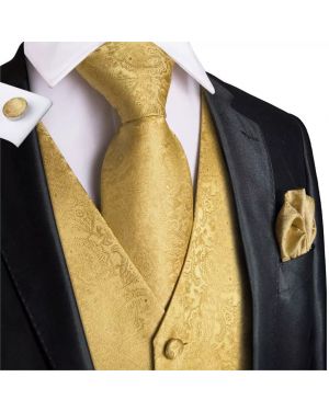 Silk Vest Luxury Floral Waistcoat Vest Set for Men