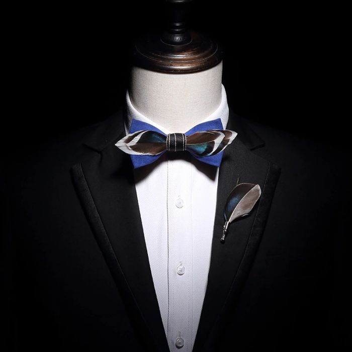 Feather Bow Ties, Hand-Stitched Luxury Bow Ties